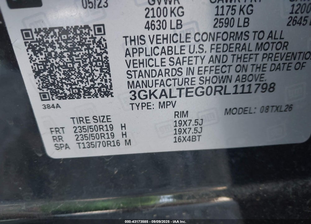 2024 GMC TERRAIN VIN: 3GKALTEG0RL111798