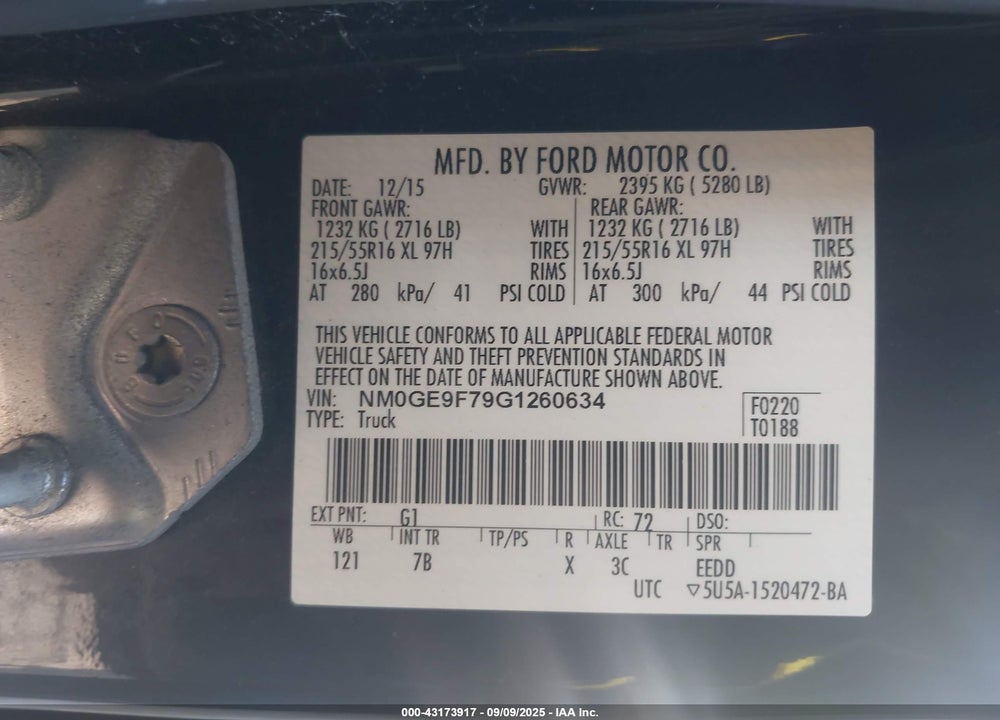 2016 FORD TRANSIT CONNECT XLT VIN: NM0GE9F79G1260634