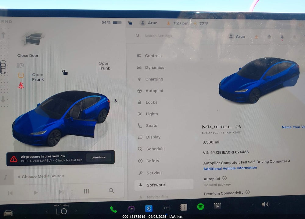2024 TESLA MODEL 3 LONG RANGE DUAL MOTOR ALL-WHEEL DRIVE/REAR-WHEEL DRIVE VIN: 5YJ3E1EA0RF824438