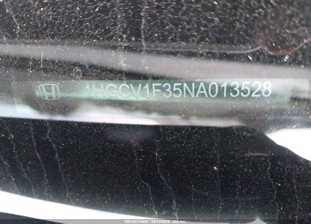 2022 HONDA ACCORD SPORT VIN: 1HGCV1F35NA013528