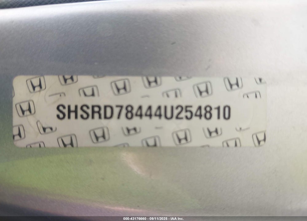 2004 HONDA CR-V LX VIN: SHSRD78444U254810