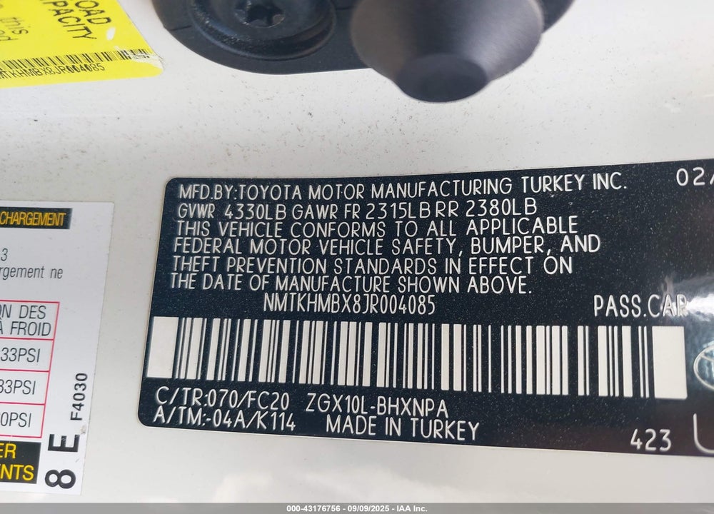 2018 TOYOTA C-HR VIN: NMTKHMBX8JR004085