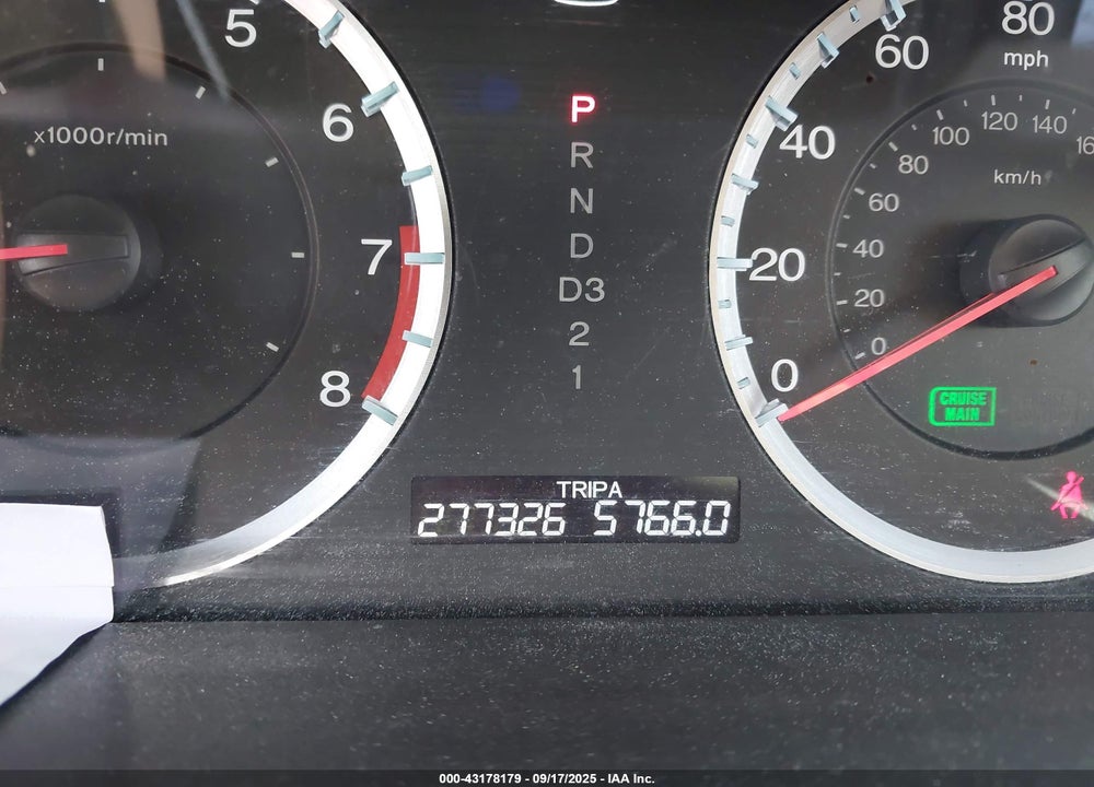 2009 HONDA ACCORD VIN: 1HGCP26399A038535