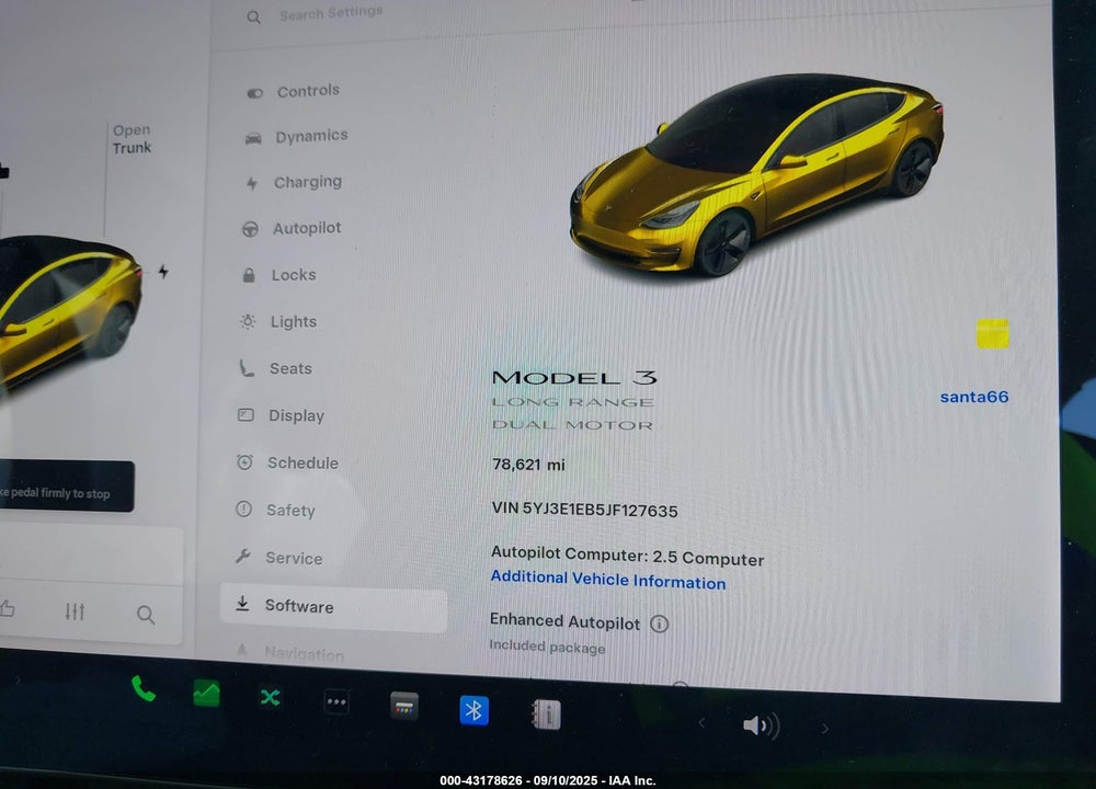 2018 TESLA MODEL 3 LONG RANGE/PERFORMANCE VIN: 5YJ3E1EB5JF127635