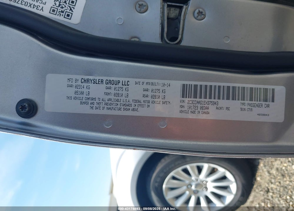 2014 CHRYSLER 300 VIN: 2C3CCAAG1EH375943
