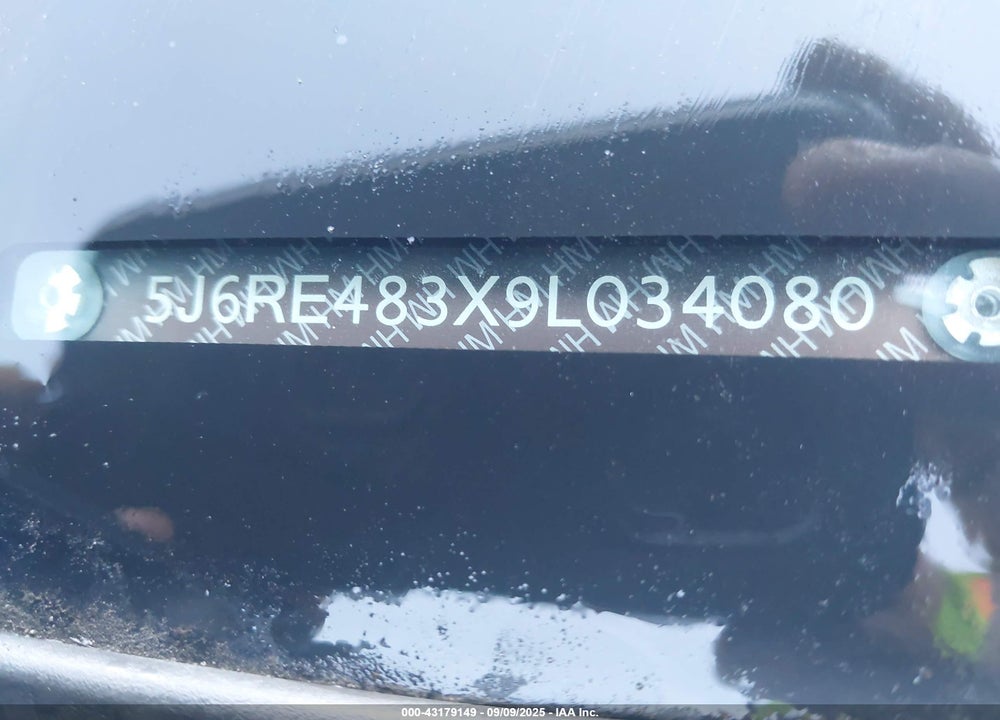 2009 HONDA CR-V VIN: 5J6RE483X9L034080