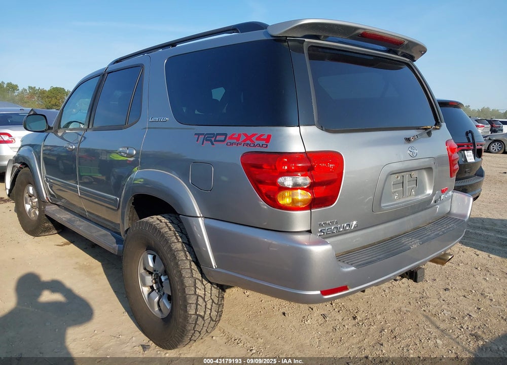2002 TOYOTA SEQUOIA LIMITED V8 VIN: 5TDBT48A72S136436