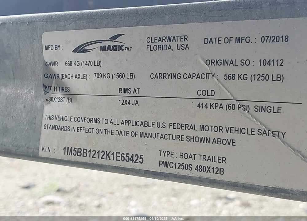 2019 SEADOO GTX 155 VIN: YDV03768J819