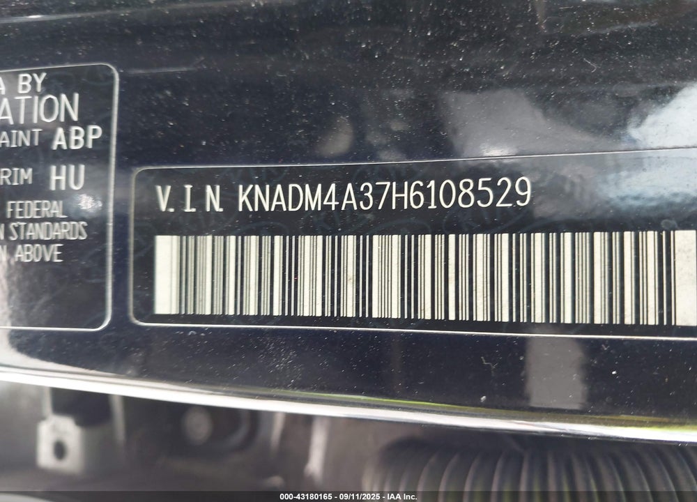 2017 KIA RIO VIN: KNADM4A37H6108529