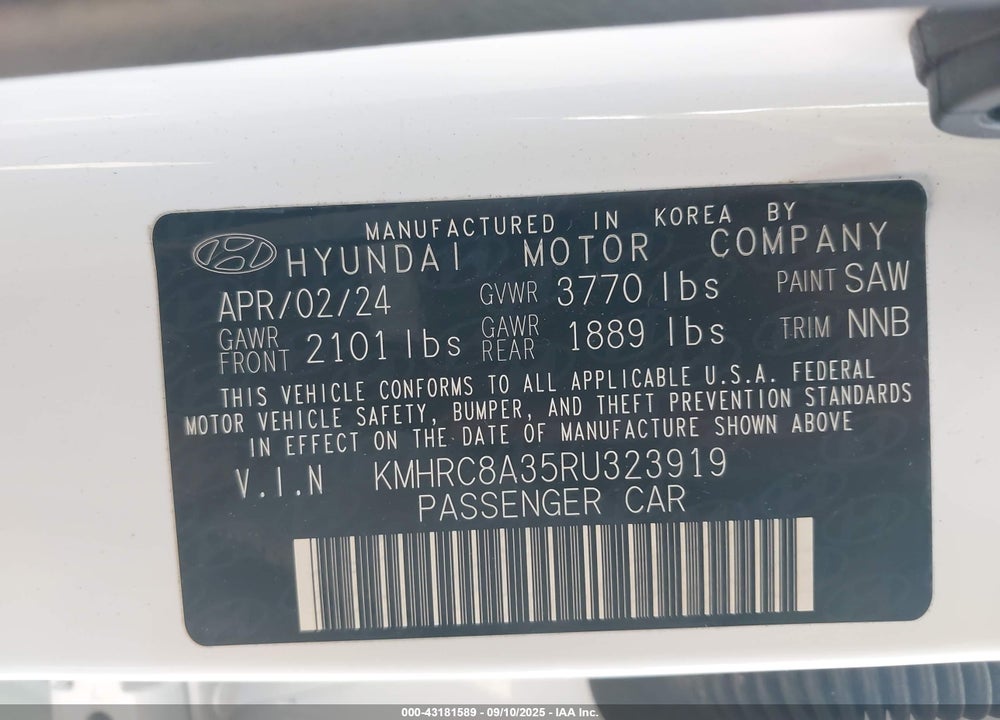2024 HYUNDAI VENUE SEL VIN: KMHRC8A35RU323919