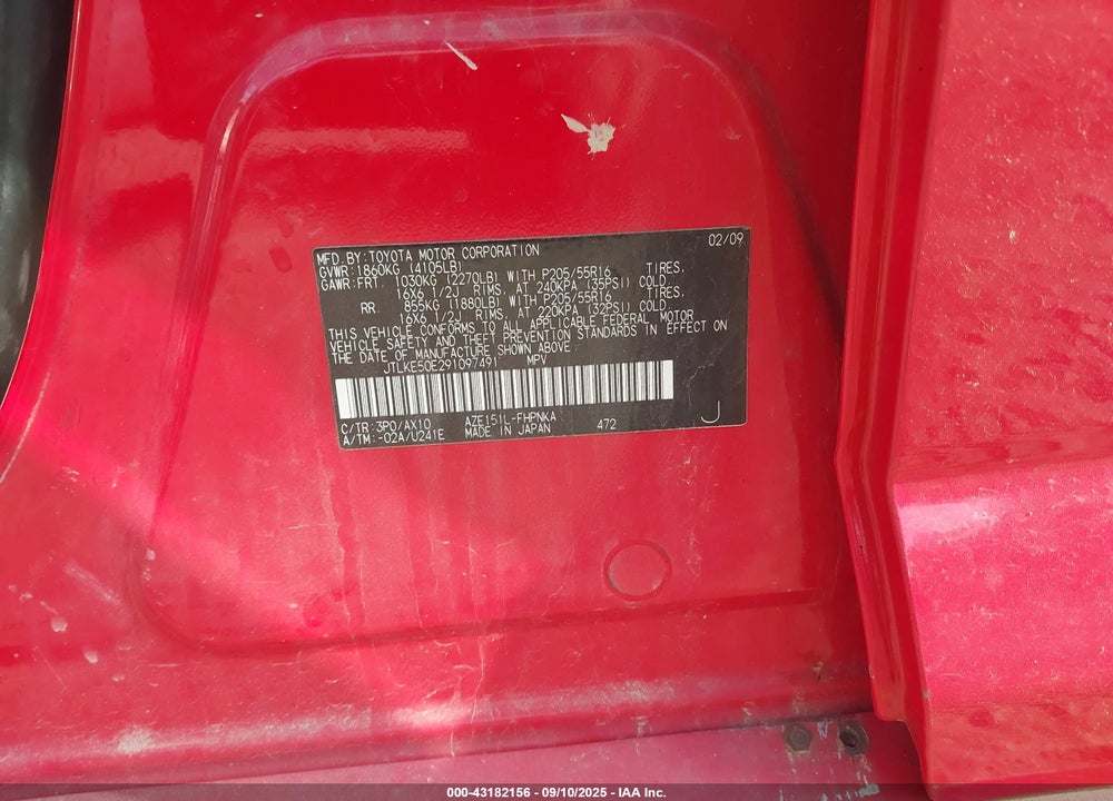 2009 SCION XB VIN: JTLKE50E291097491