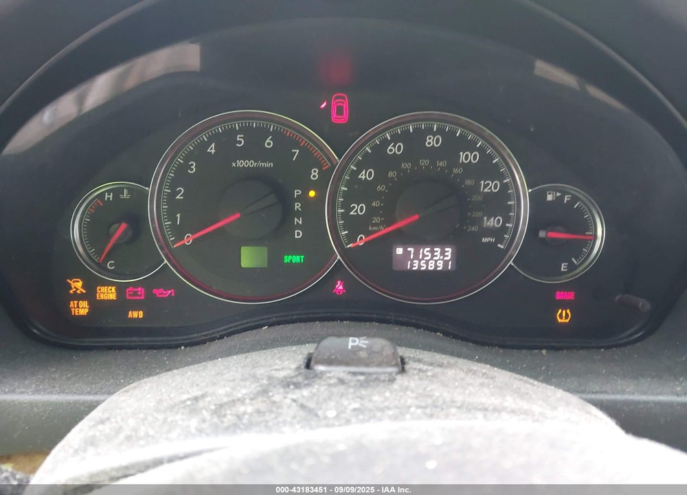 2008 SUBARU OUTBACK VIN: 4S4BP62C587357896