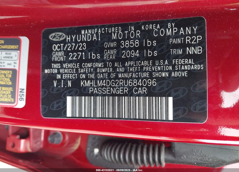 2024 HYUNDAI ELANTRA VIN: KMHLM4DG2RU684096