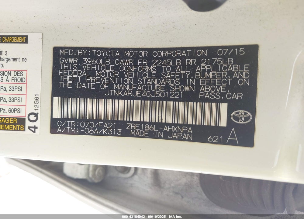 2016 SCION IM VIN: JTNKARJE4GJ501221