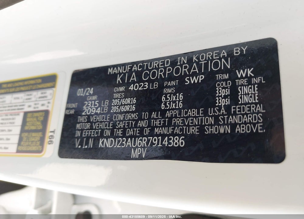 2024 KIA SOUL VIN: KNDJ23AU6R7914386