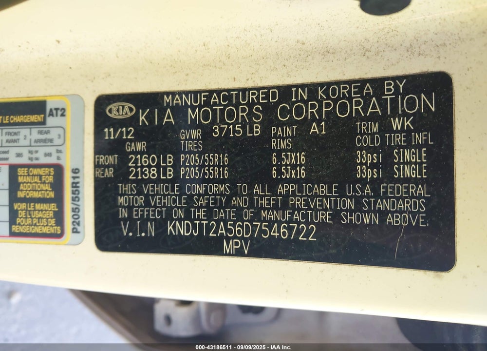2013 KIA SOUL VIN: KNDJT2A56D7546722