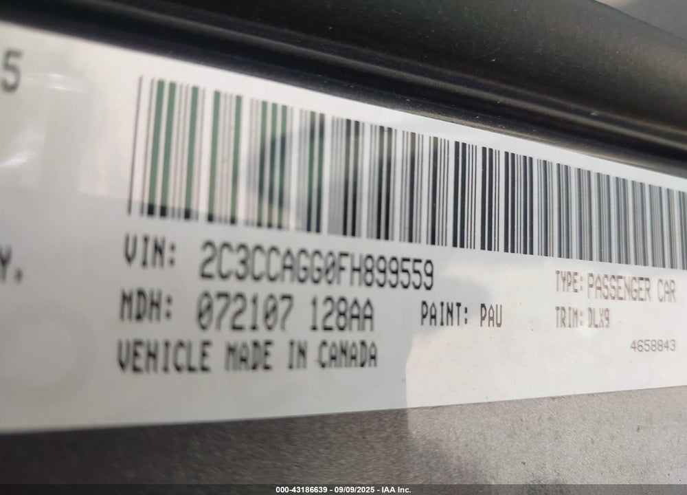 2015 CHRYSLER 300 VIN: 2C3CCAGG0FH899559