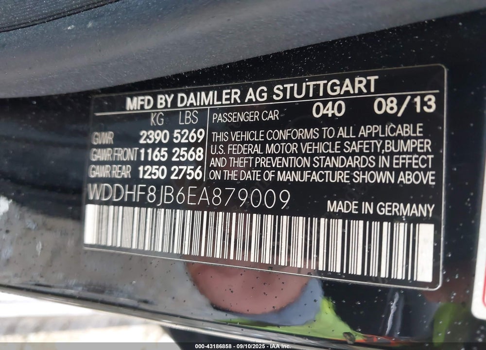 2014 MERCEDES-BENZ E 350 4MATIC VIN: WDDHF8JB6EA879009