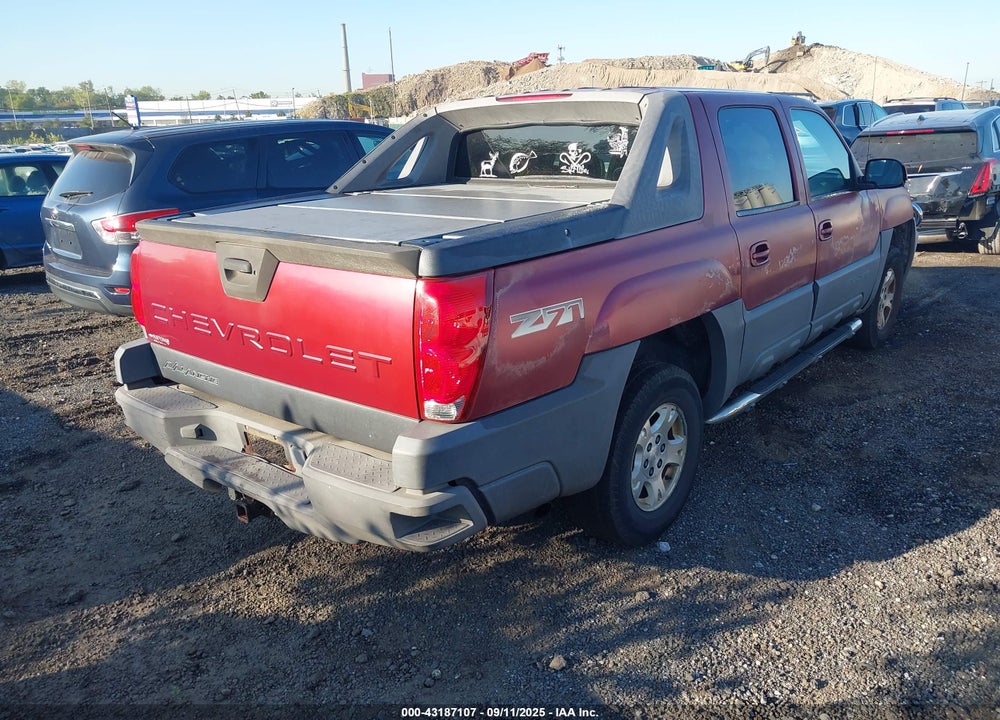 2004 CHEVROLET AVALANCHE K1500 VIN: 3GNEK12T04G288785