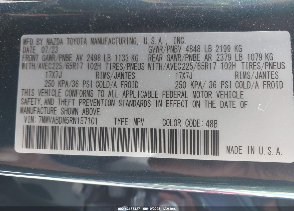 2024 MAZDA CX-50 VIN: 7MMVABDM5RN157101