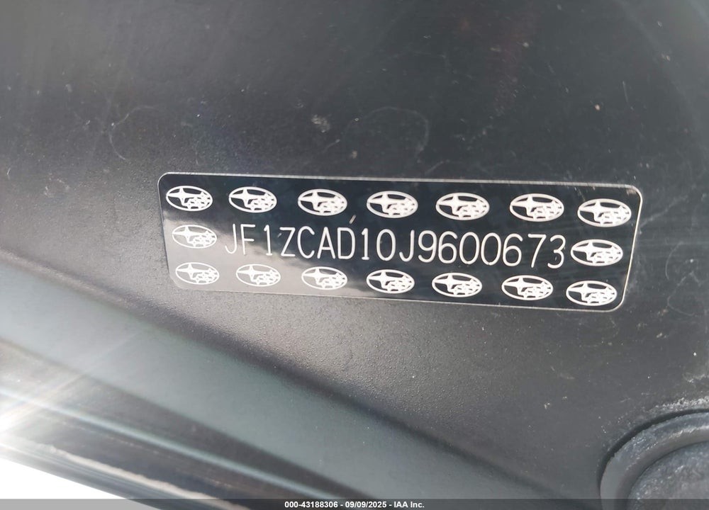 2018 SUBARU BRZ VIN: JF1ZCAD10J9600673