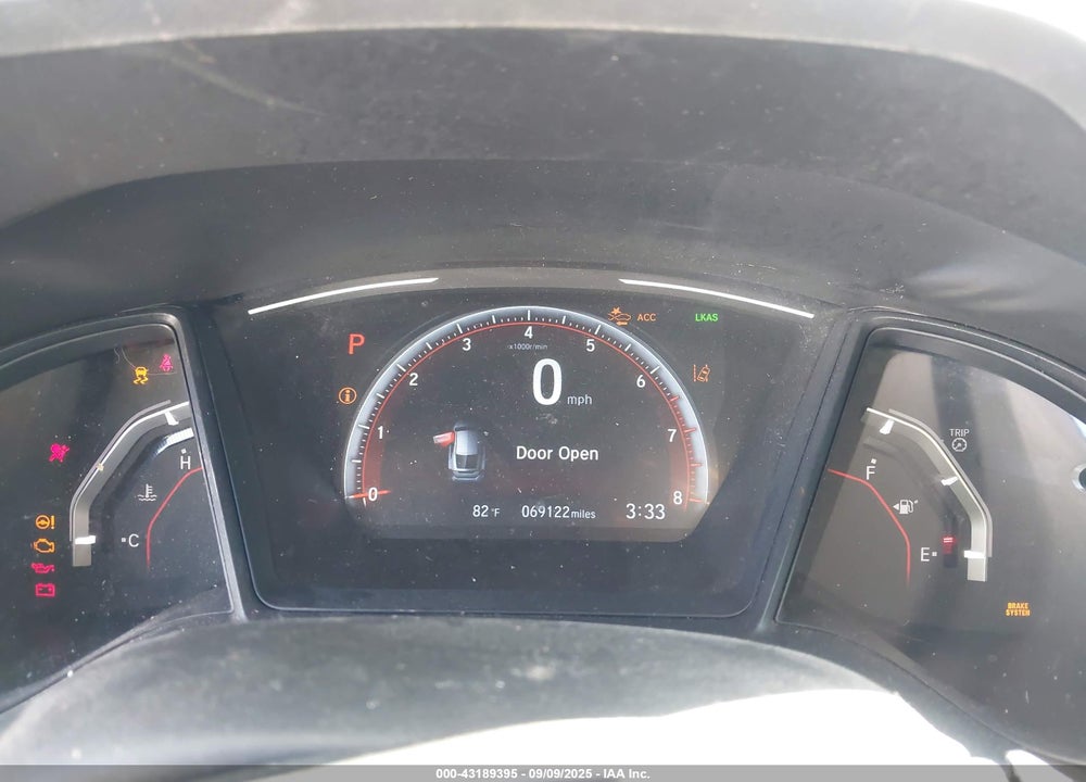 2019 HONDA CIVIC VIN: SHHFK7H43KU216061