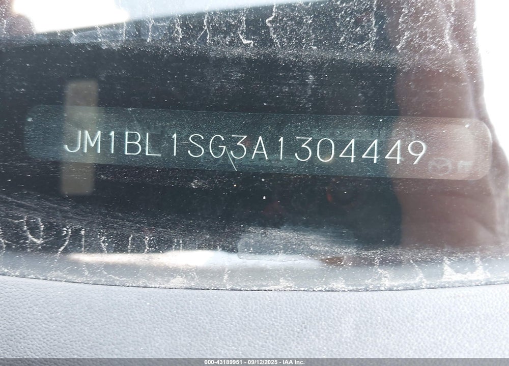 2010 MAZDA MAZDA3 VIN: JM1BL1SG3A1304449