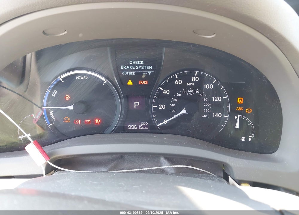 2013 LEXUS RX 450H VIN: JTJBC1BA8D2065052