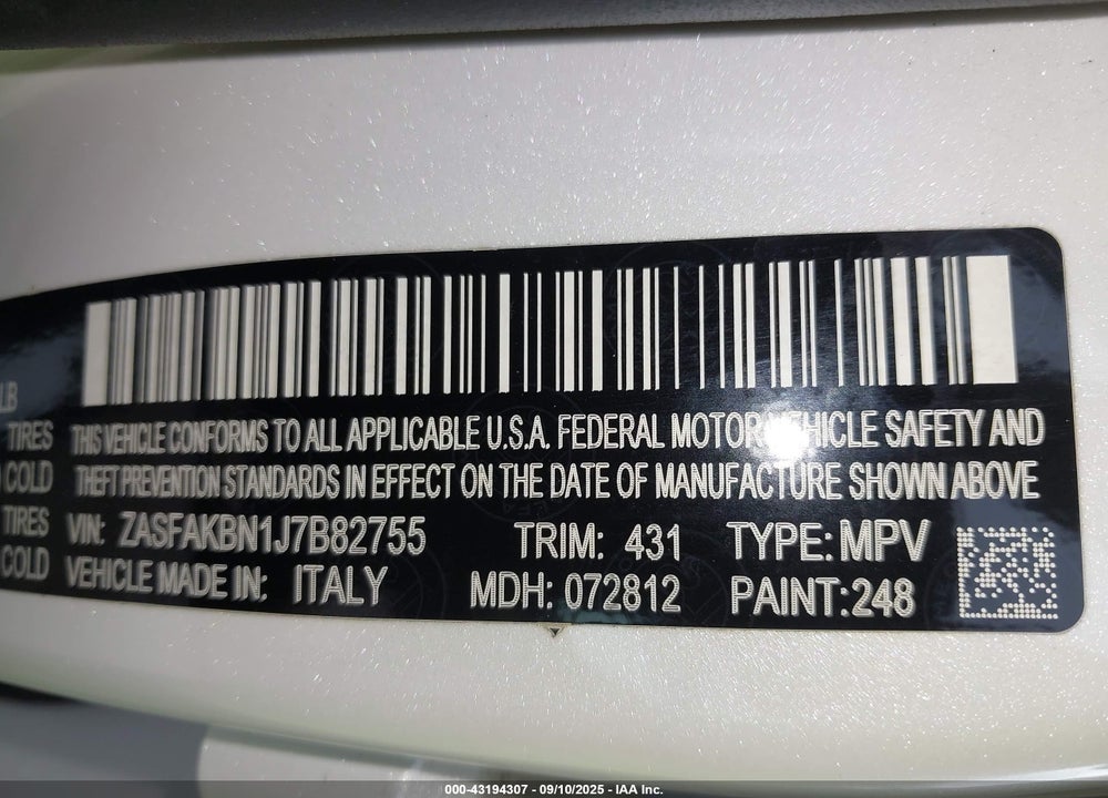 2018 ALFA ROMEO STELVIO VIN: ZASFAKBN1J7B82755