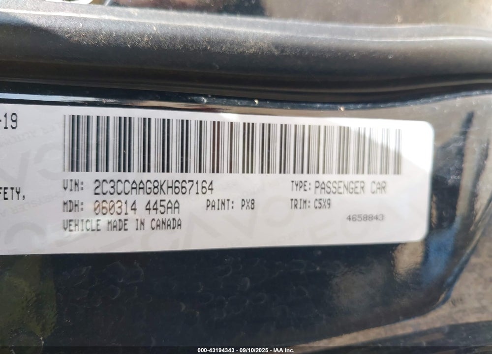 2019 CHRYSLER 300 VIN: 2C3CCAAG8KH667164