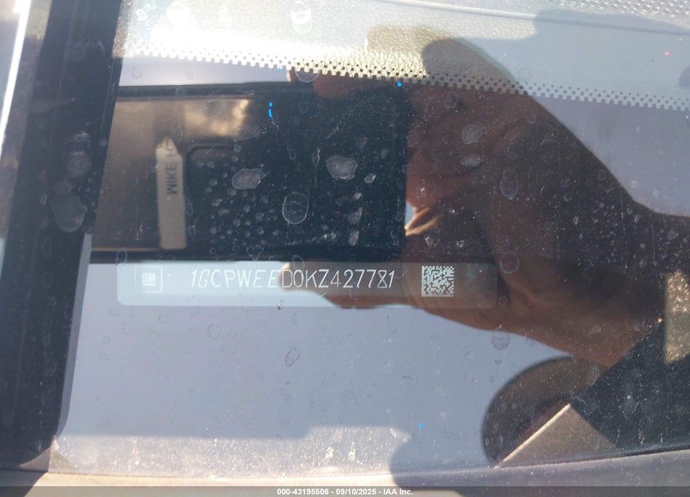 2019 CHEVROLET SILVERADO 1500 VIN: 1GCPWEED0KZ427781