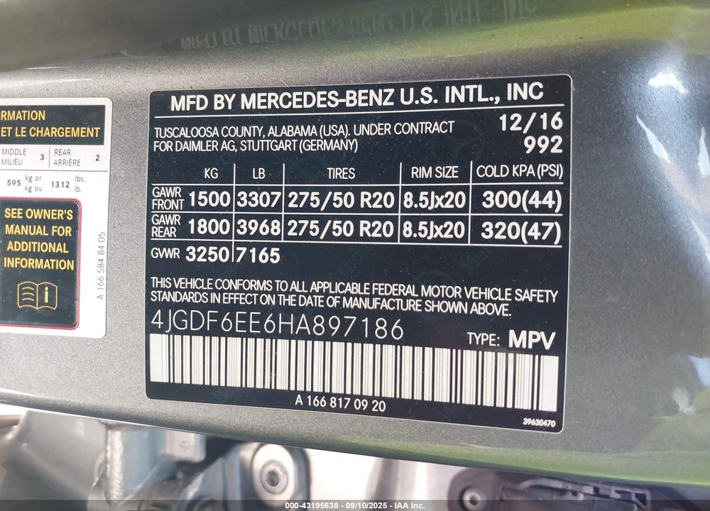 2017 MERCEDES-BENZ GLS 450 4MATIC VIN: 4JGDF6EE6HA897186