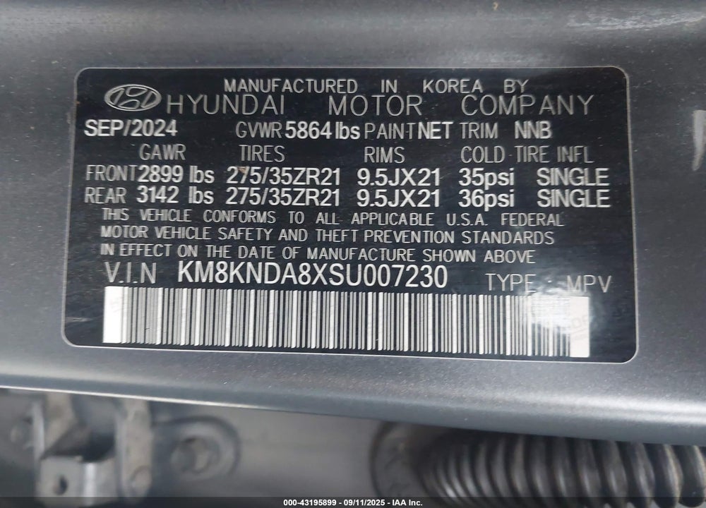 2025 HYUNDAI IONIQ 5 VIN: KM8KNDA8XSU007230