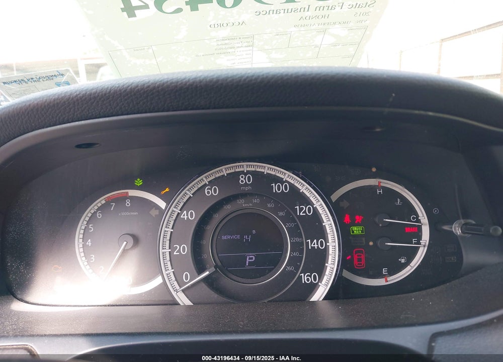 2015 HONDA ACCORD EX-L VIN: 1HGCR2F81FA194439