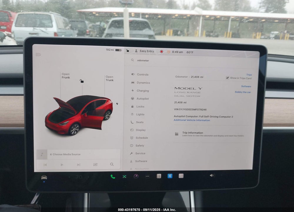 2021 TESLA MODEL Y VIN: 5YJYGDEE5MF079246