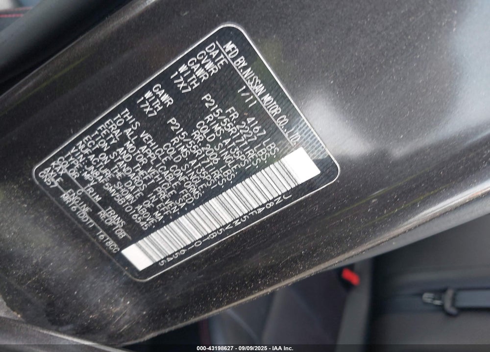 2011 NISSAN JUKE SL VIN: JN8AF5MV5BT016545