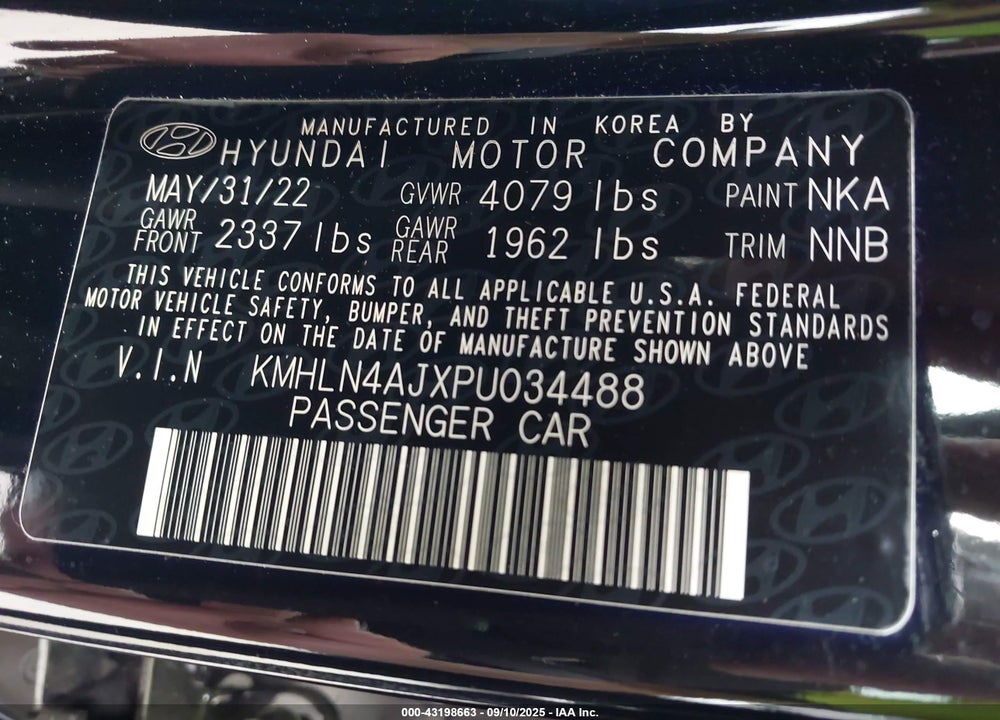 2023 HYUNDAI ELANTRA HYBRID VIN: KMHLN4AJXPU034488