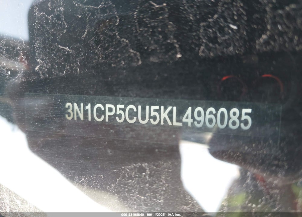 2019 NISSAN KICKS SR VIN: 3N1CP5CU5KL496085