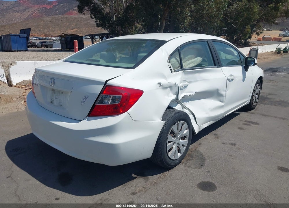 2012 HONDA CIVIC LX VIN: 19XFB2F59CE347082