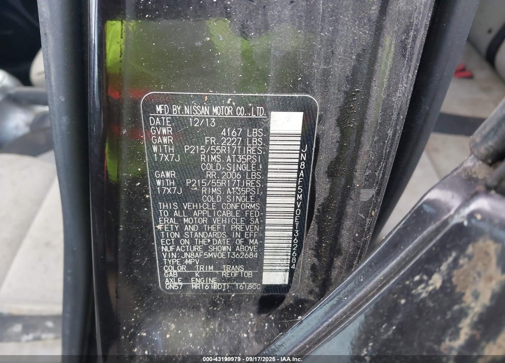 2014 NISSAN JUKE VIN: JN8AF5MV0ET362684