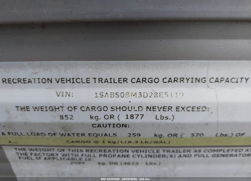 2013 STARCRAFT 235FB TRAVEL TRAILER VIN: 1SABS0BM3D28E5119