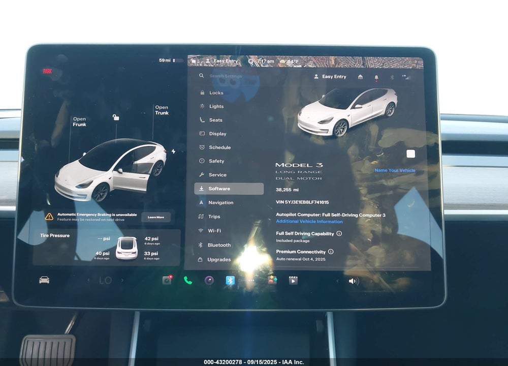2020 TESLA MODEL 3 VIN: 5YJ3E1EB8LF741615