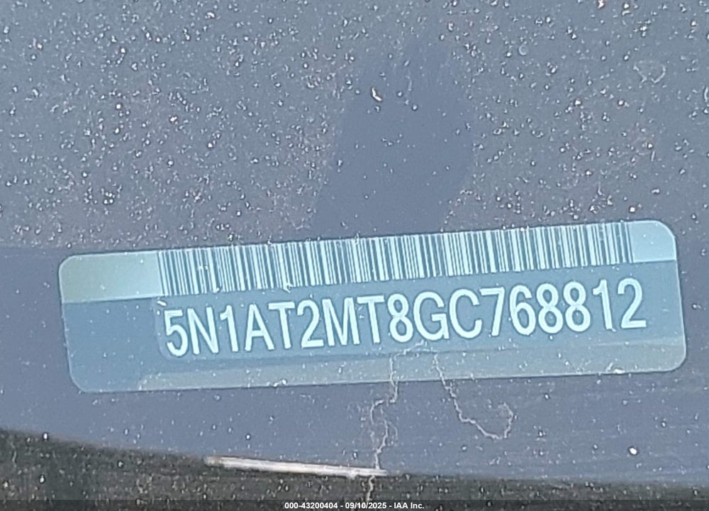2016 NISSAN ROGUE VIN: 5N1AT2MT8GC768812
