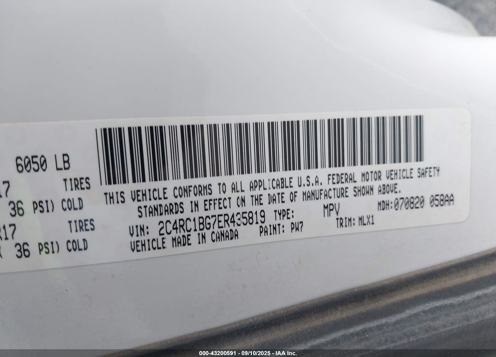 2014 CHRYSLER TOWN & COUNTRY TOURING VIN: 2C4RC1BG7ER435819