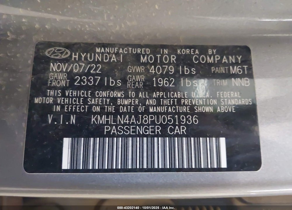 2023 HYUNDAI ELANTRA HYBRID VIN: KMHLN4AJ8PU051936