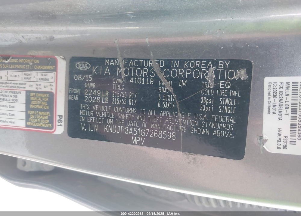 2016 KIA SOUL VIN: KNDJP3A51G7268598