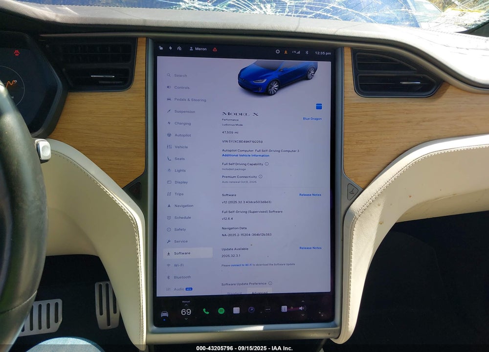 2019 TESLA MODEL X VIN: 5YJXCBE49KF192259