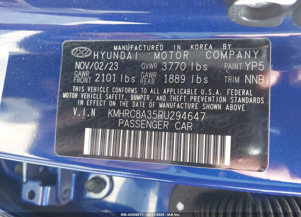 2024 HYUNDAI VENUE VIN: KMHRC8A35RU294647