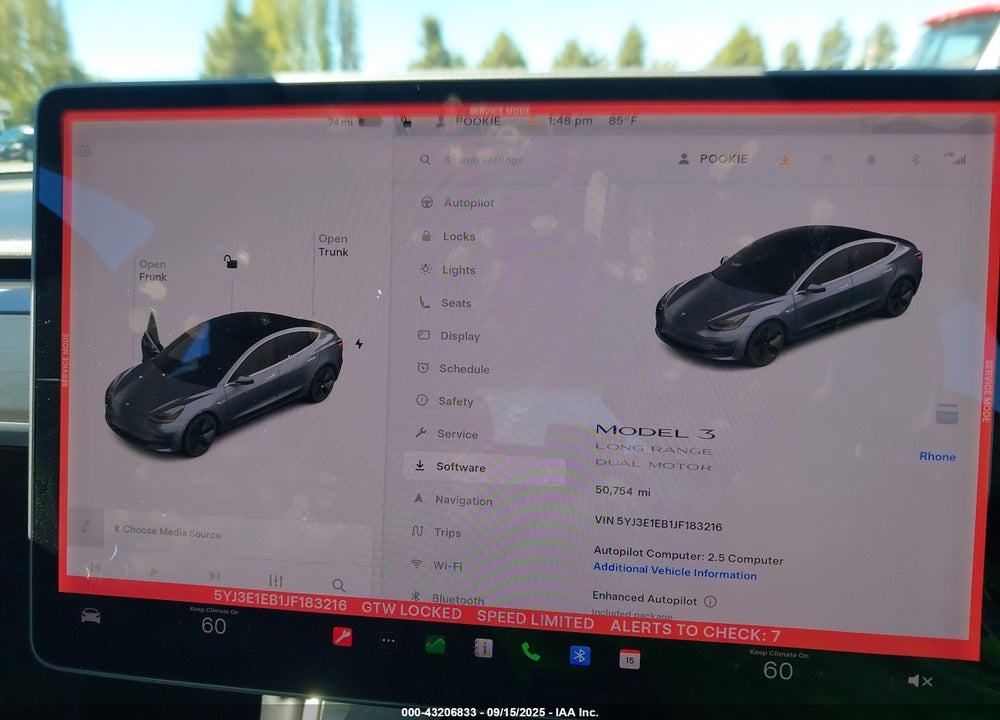 2018 TESLA MODEL 3 LONG RANGE/PERFORMANCE VIN: 5YJ3E1EB1JF183216