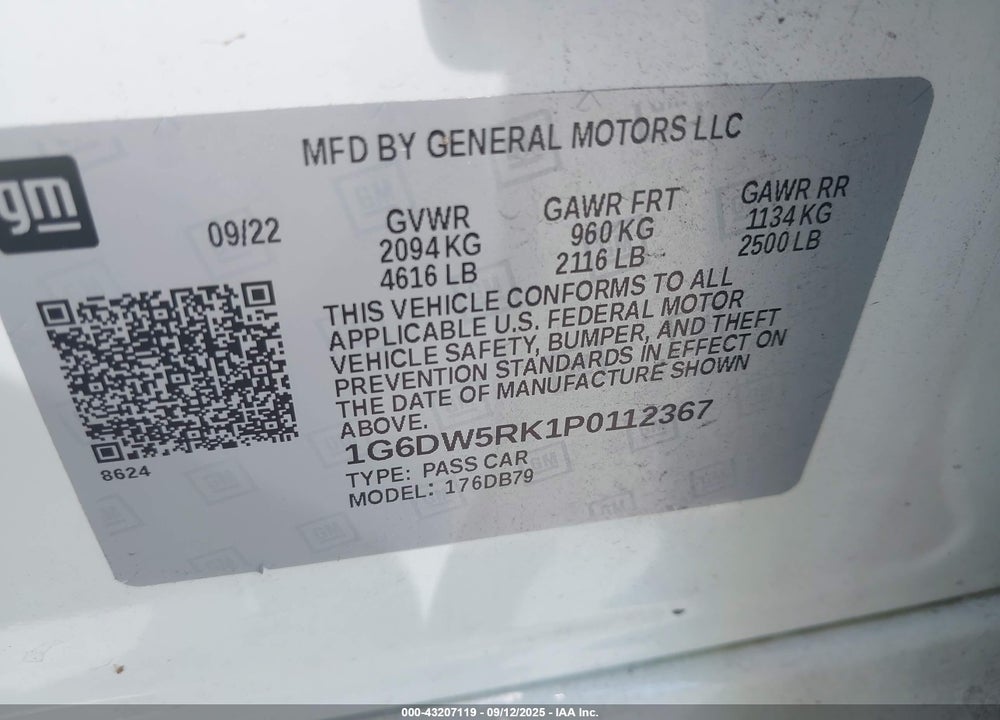 2023 CADILLAC CT5 VIN: 1G6DW5RK1P0112367